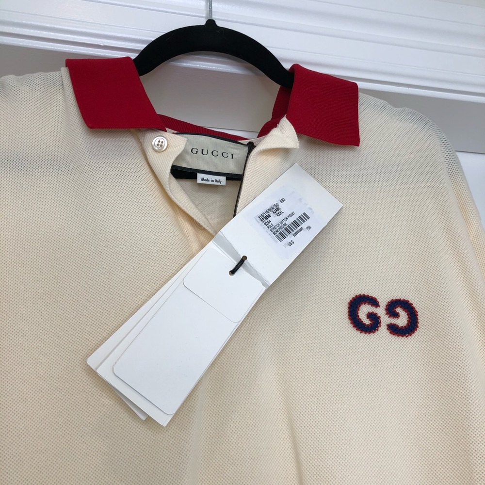 NWT Gucci GG Long Sleeve Polo Collared Shirt